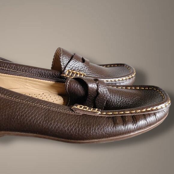 NWOT Women's Size 10 MARC JOSEPH CARROL STREET 2.0 Brown Leather Penny Loafers - Picture 3 of 10